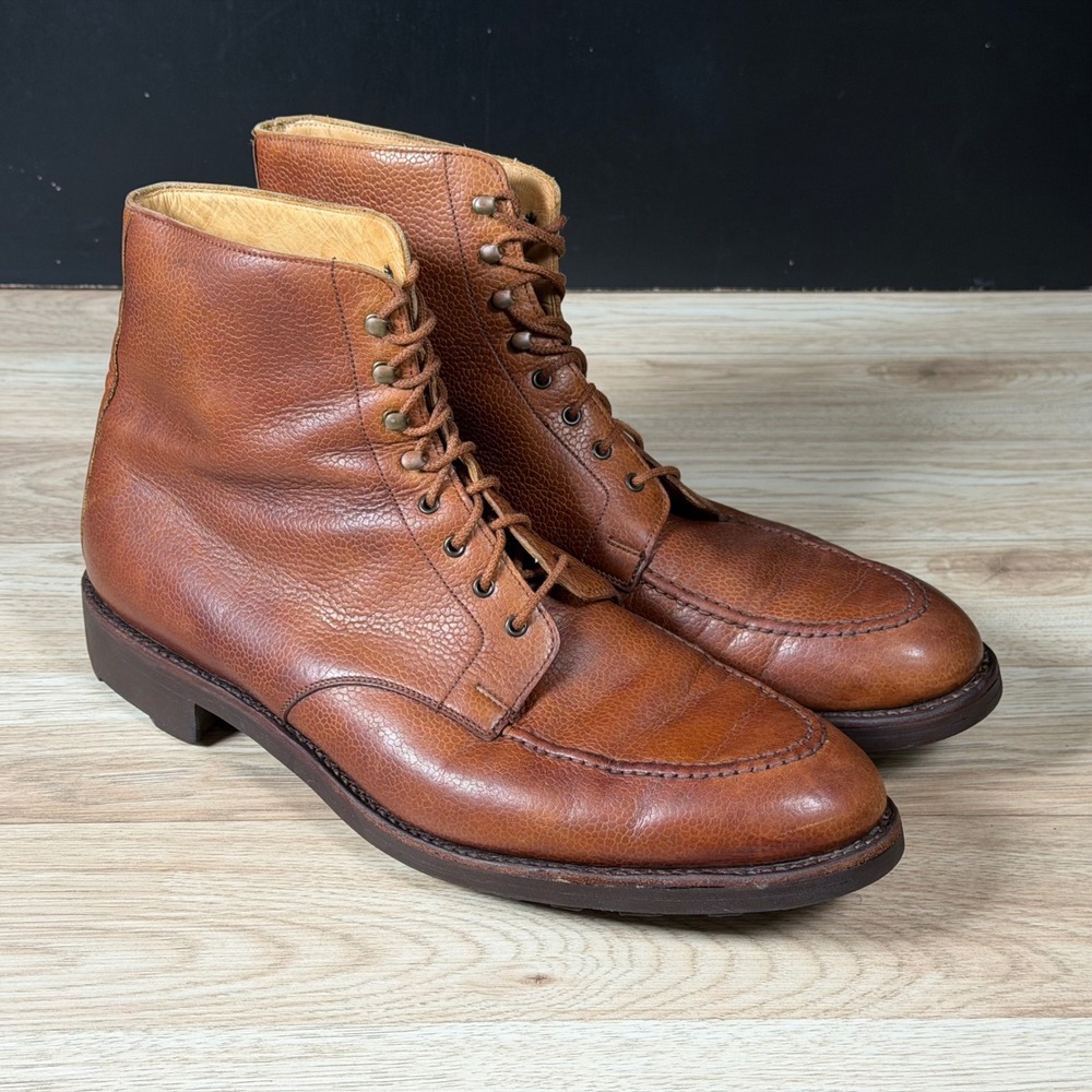 Polo Ralph Lauren Boots Mens 12 Brown Grain Leather Ridgeway Bench Made England